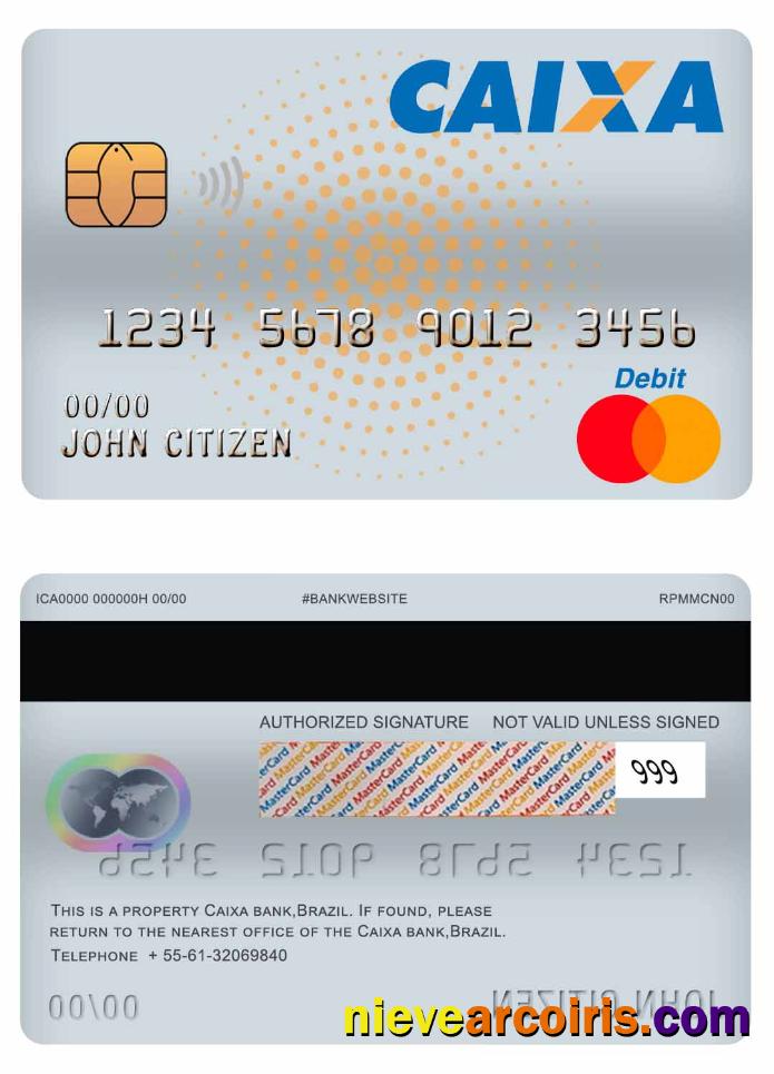 Brazil Caixa bank master debit card